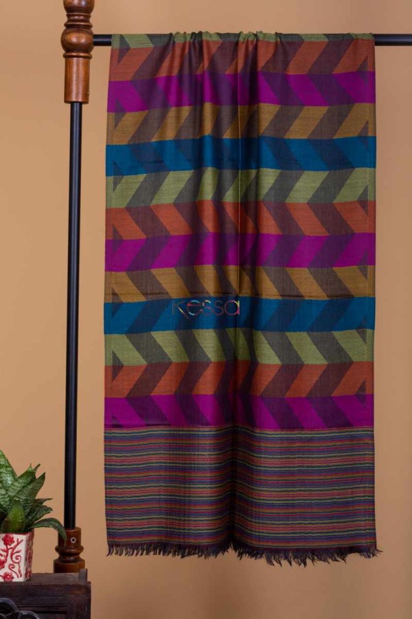 Image for Kessa Kusl02 Dark Woven Palette With Border Stole Featured