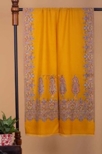 Image for Kessa Kusl05 Yellow Paisely Wool Stole Featured