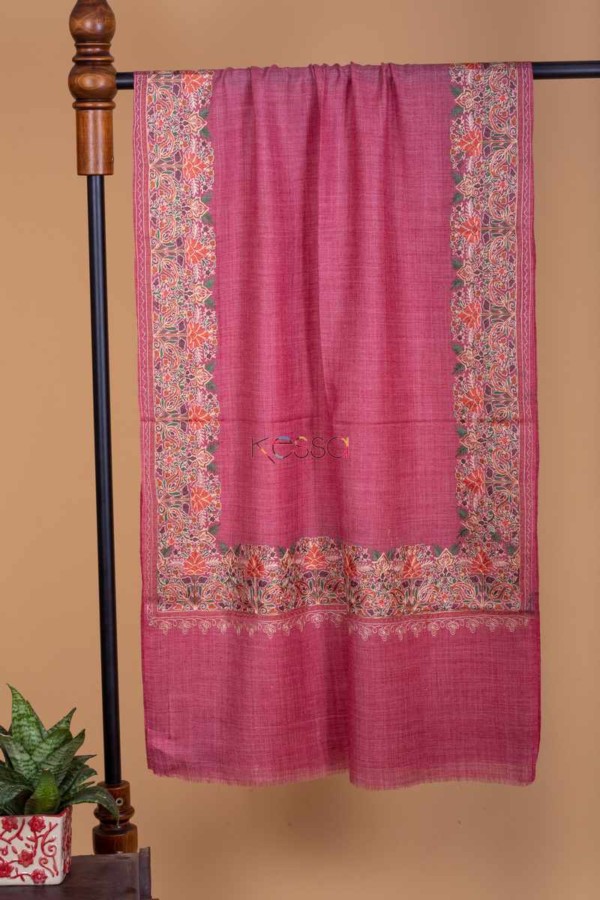 Image for Kessa Kusl07 Peach Wool Embroidery Stole Featured