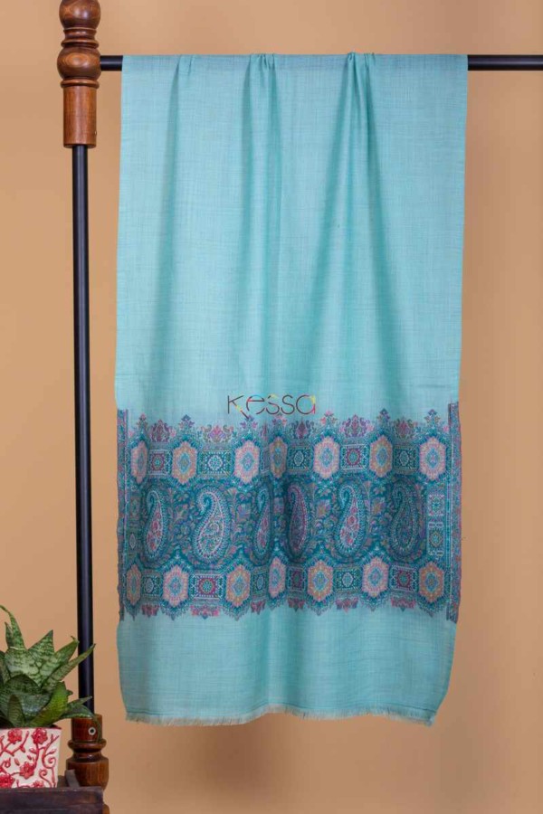 Image for Kessa Kusl13 Blue With Blue Embroidery Stole Featured