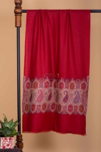 Image for Kessa Kusl13 Red Woven Wool Stole Front