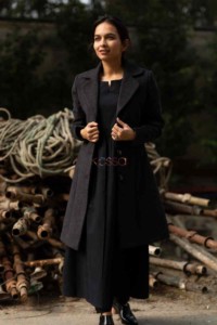 Image for Kessa Kj15 English Walnut Woolen Long Coat Featured