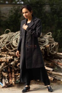 Image for Kessa Kj15 English Walnut Woolen Long Coat Side