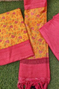 Image for Kessa Kusf03 Bourbon Pink Semi Pashmina Complete Suit Set Front