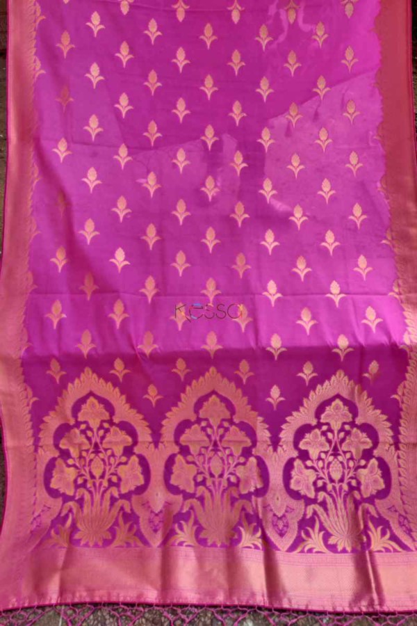 Image for Kessa Kudu63 Medium Red Violet Banarsi Dupatta Front