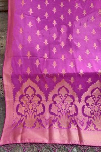 Image for Kessa Kudu63 Medium Red Violet Banarsi Dupatta Side