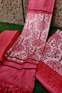 Image for Kessa Kusf07 Blush Pink Semi Pashmina Complete Suit Set Featured