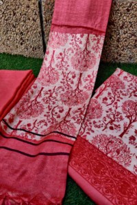 Image for Kessa Kusf07 Blush Pink Semi Pashmina Complete Suit Set Side