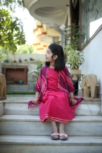 Image for Kessa Wsk32 Maroon Blush Lehriya Dress Closeup