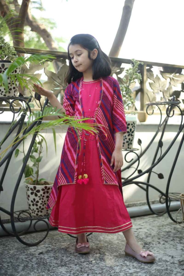 Image for Kessa Wsk32 Maroon Blush Lehriya Dress Featured