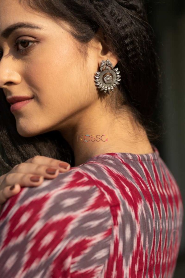 Image for Kessa Kt116 Circular Bird Silver Earrings Featured