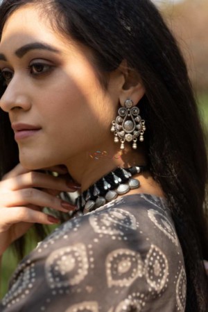 Image for Kessa Kt124 Paisely Tribal Phool Earrings Featured