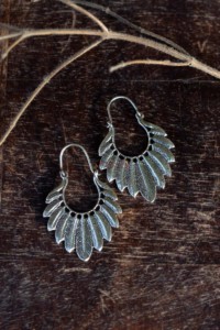 Image for Kessa Kt97 Silver Feather Earrings Front