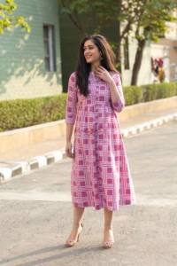 Image for Kessa Ws525 Pink Batik Buttoned Dress Featured