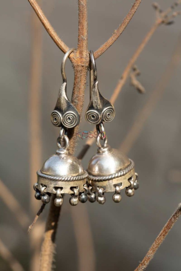 Image for Kt111 Silver Simple Jhumki Featured
