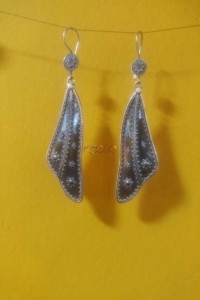 Image for Kt129 Silver Feather Earrings