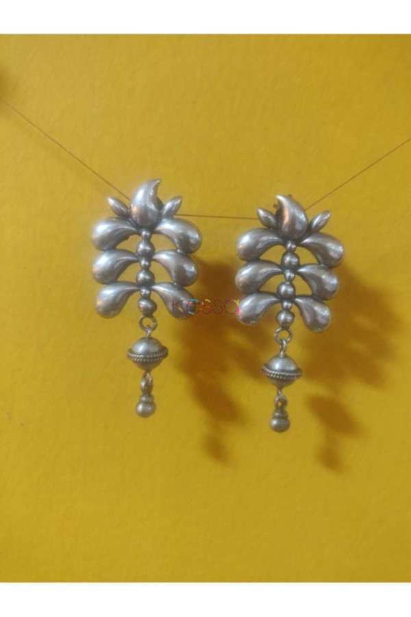Image for Kt133 Silver Tribal Art Jhumki Featured