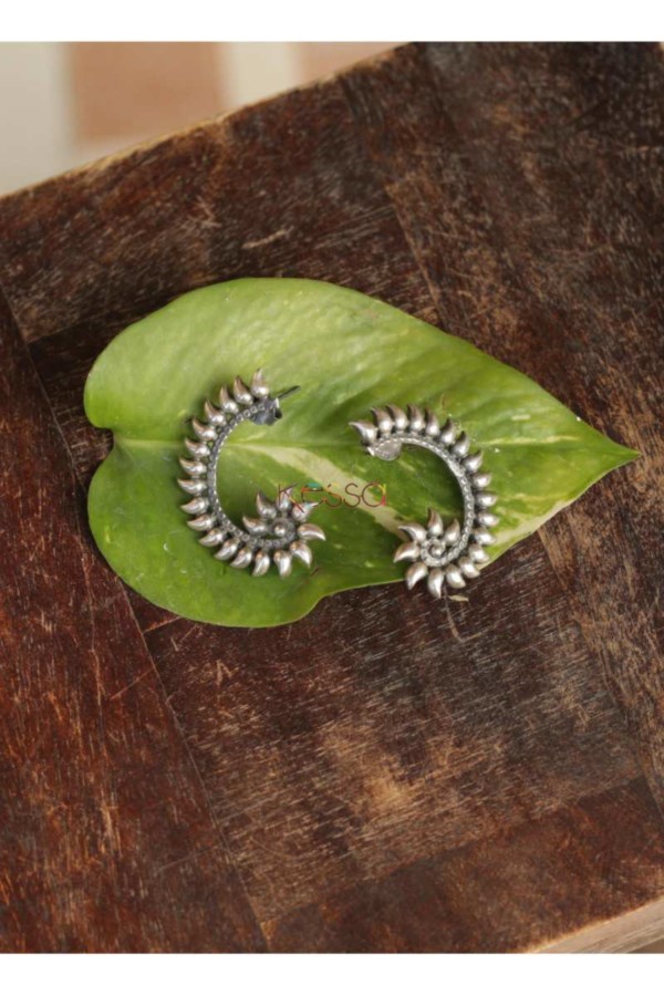Image for Kt135 Silver Tribal Moti Earrings Featured