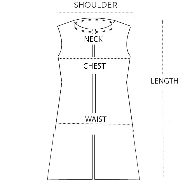 Sleeveless Short Jacket Size Chart New | Kessa