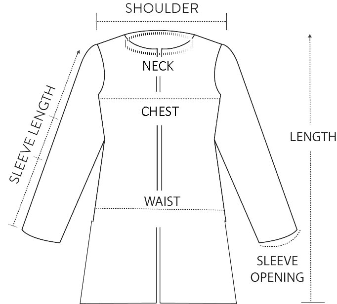 Sleeves Short Jacket Size Chart New | Kessa