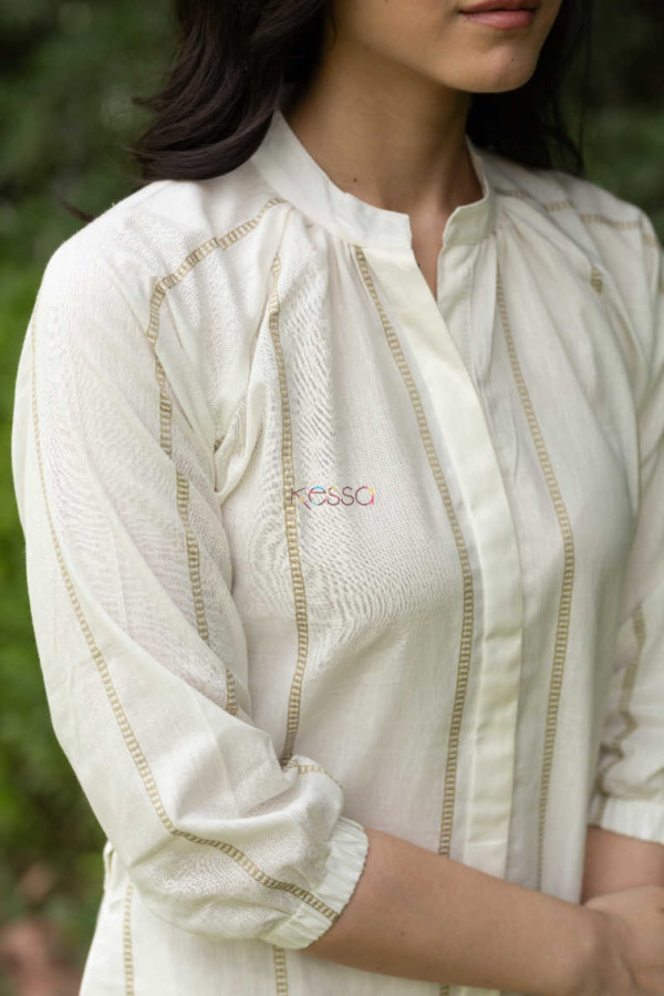 Image for Kessa Kc48 White South Cotton Dress New Closeup