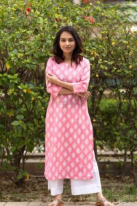 Image for Kessa Taf20 Charming Pink Cambric Kurta 3