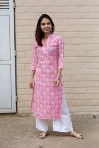Image for Kessa Sa03 Careys Pink Basic Wear Kurta