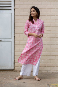 Image for Kessa Sa03 Careys Pink Basic Wear Kurta 4