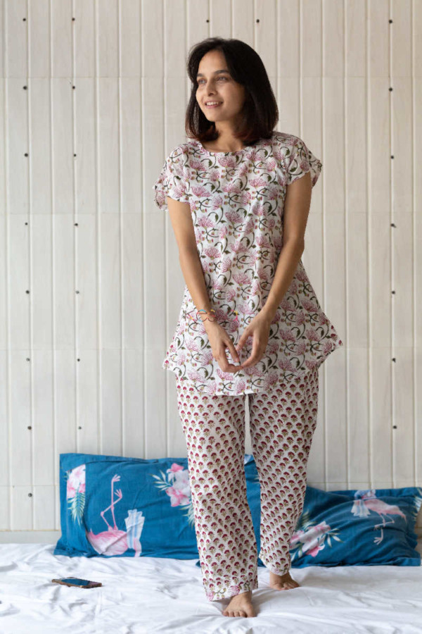 Image for Kessa De06 Copper Rose And White Jammies Set Featuered 1