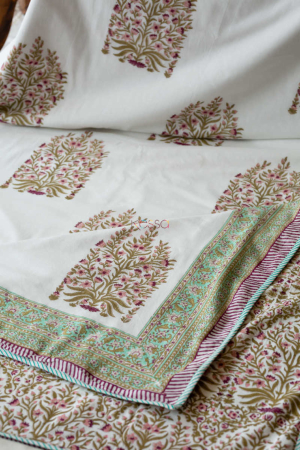 Image for Kessa Kad06 Santa Fe Mughal Print Double Bed Dohar 1 Closeup