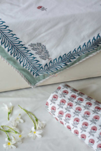 Image for Kessa Kad23 Slaty Grey Mughal Print Double Bed Dohar 1 Featured