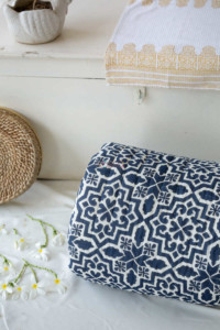 Image for Kessa Kaq17 Indigo Print Double Bed Quilt Featured