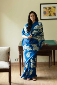Image for Kessa Kunf06 Regal Blue Bengal Silk Saree