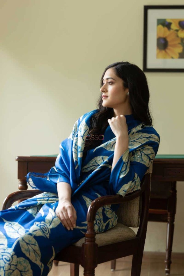 Image for Kessa Kunf06 Regal Blue Bengal Silk Saree 3