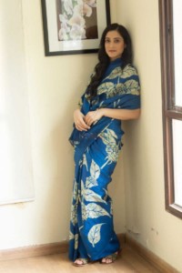 Image for Kessa Kunf06 Regal Blue Bengal Silk Saree 4