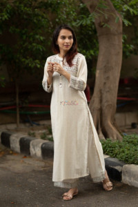 Image for Kessa Ws546 Cream South Cotton Kurta With Palazzo Featured