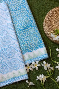 Image for Kessa Kf96 Polo Blue And White Fabric Cotton Dupatta Full Set Look