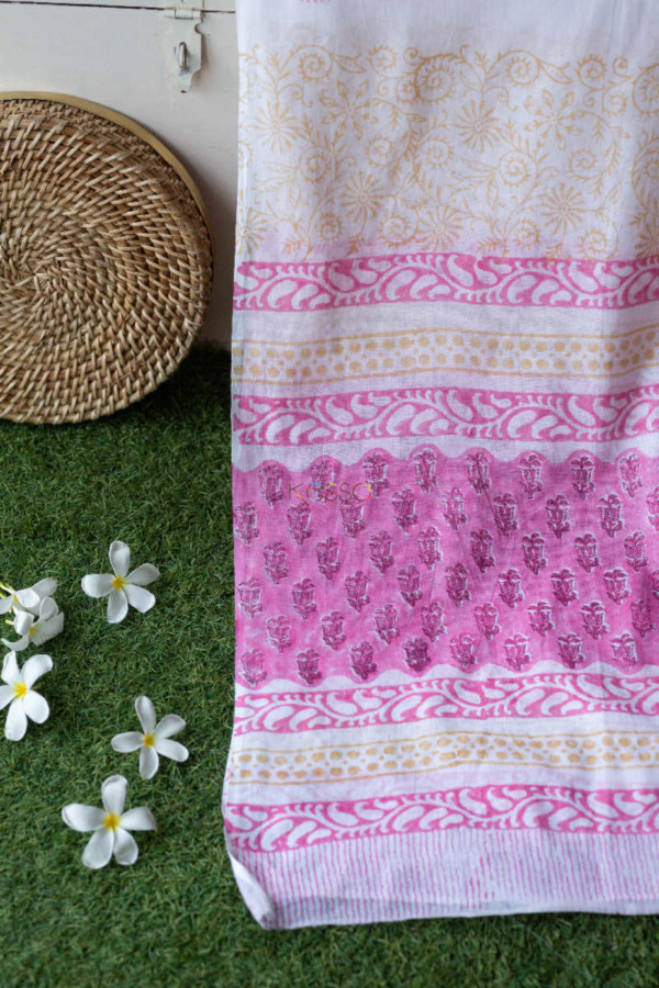 Image for Kessa Kf98 Light Orchid Fabric Cotton Dupatta Full Set Closeup