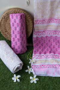 Image for Kessa Kf98 Light Orchid Fabric Cotton Dupatta Full Set Featured