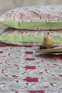 Image for Kessa Kpb03 Solid Pink Jaal Block Print Bedsheet Set Of 3 Look