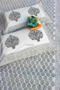 Image for Kessa Kpb07 Black White Bedsheet Two Pillow Covers 3