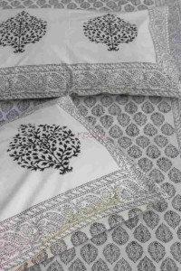 Image for Kessa Kpb07 Black White Bedsheet Two Pillow Covers 5