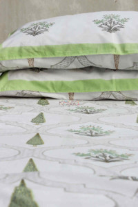 Image for Kessa Kpb09 Shades Green Bedsheet Two Pillow Covers