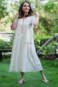 Image for Kessa Ws562 Cream South Cotton Dress 1 Look