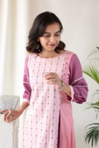 Image for Kessa Ws563 Azalea Charm Pink A Line Dress Top