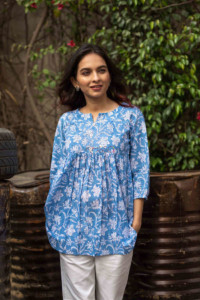 Image for Kessa Ws564 Floral Labyrinth Short Kurti Featured