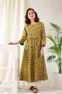 Image for Kessa Ws568 Luxor Gold Grey A Line Kurta Featured