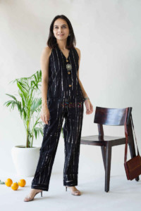 Image for Kessa Kc54 Black Tie Dye Top Pant Set Featured