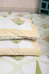 Image for Kessa Kpb19 Harvest Gold Mughal Print Bedsheet With Two Pillow Covers 3