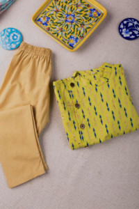 Image for Kessa Aj15 Old Gold And Pink Boys Kurta Pant Set Featured